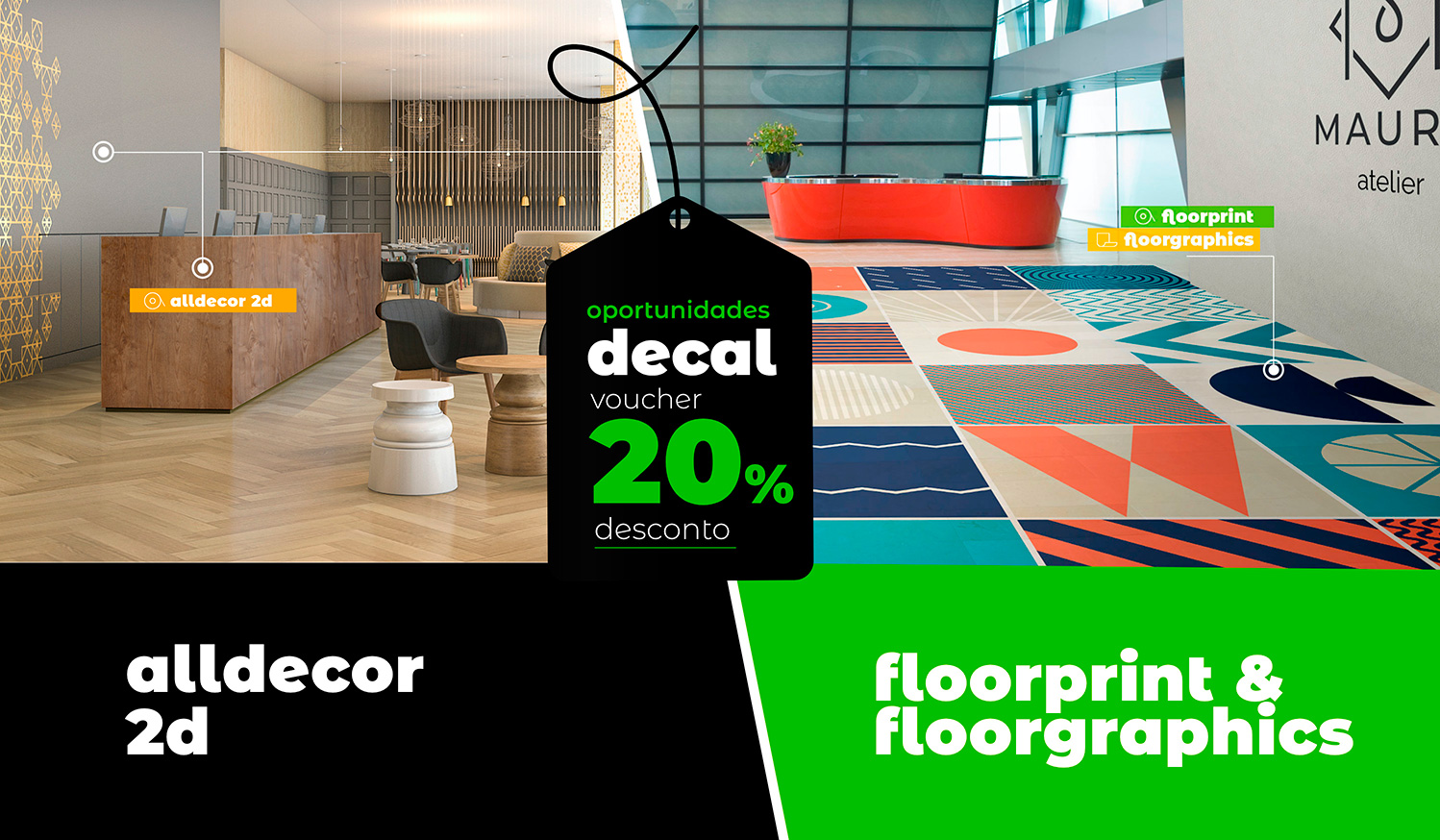 Oportunidades decal | aplicações de chão e decoração de interiores